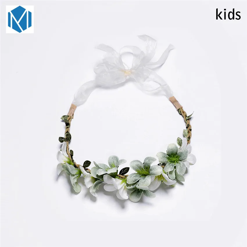 FD0124L M MISM Свадебные пляжные Цветок Корона Hairband для женщин Детские повязка на голову цветы для невесты Фея венки для волос интимные аксессуары гирлянда - Цвет: FD0124L