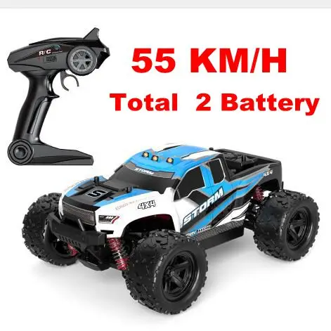 55kmh blue 13801 2B 36 км/ч 55 км/ч HS 18301 1/18 Размер 2,4 г 4WD высокоскоростной большой ногой RC скоростной автомобиль высокоскоростной автомобиль RC гоночный автомобиль внедорожник игрушки - Цвет: 55kmh blue 13801 2B