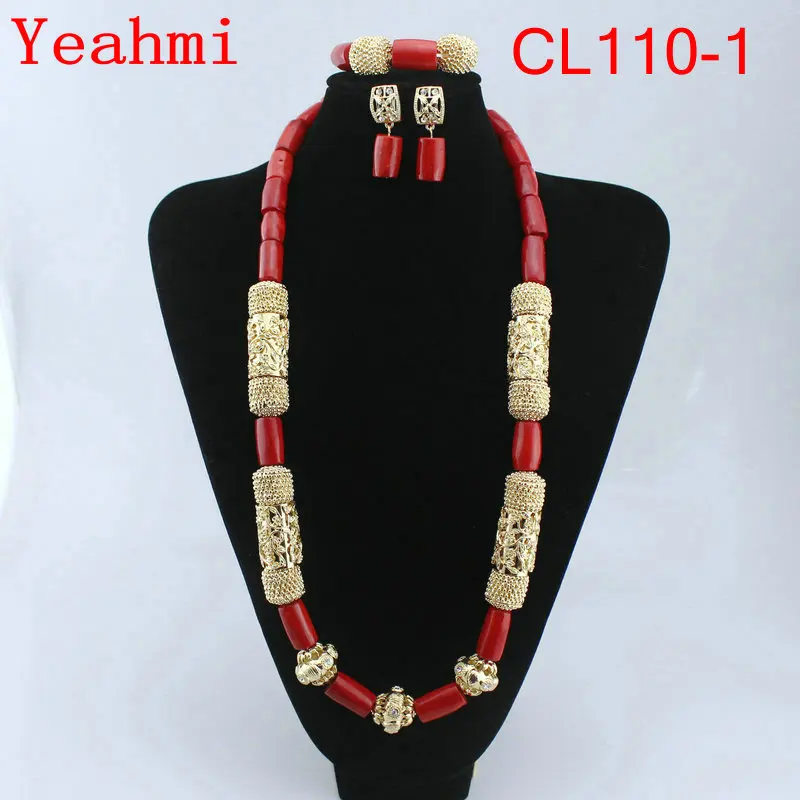 Fantastic Nigerian Wedding Coral Beads Jewelry Set Original Bead Necklace Traditional African CL110-1 | Украшения и аксессуары