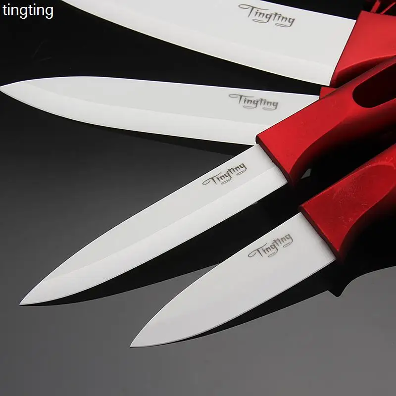 Tingitng керамических ножей 6 "5" 4 "3" с машинки и акриловые нож подставка