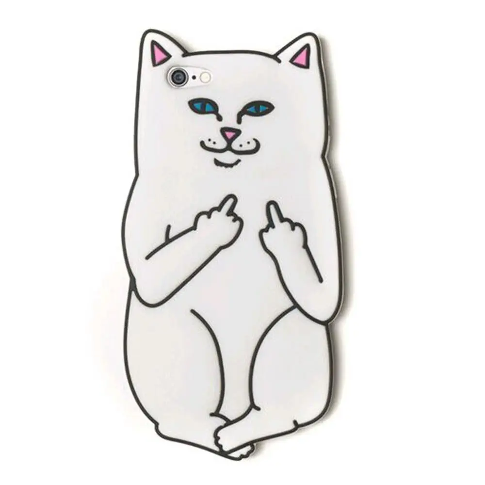White Cat Мягкая силиконовая задняя чехол для iPhone 5 5S SE с 3D рисунком Минни Ститч Единорог 5C 6 6s X XR Xs Max 7 8 Plus чехол для телефона Fundas Capa - Цвет: White Cat