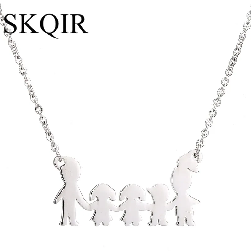 Романтическая Подвеска для всей семьи с 5 фигурами кулон в виде сердца розовое