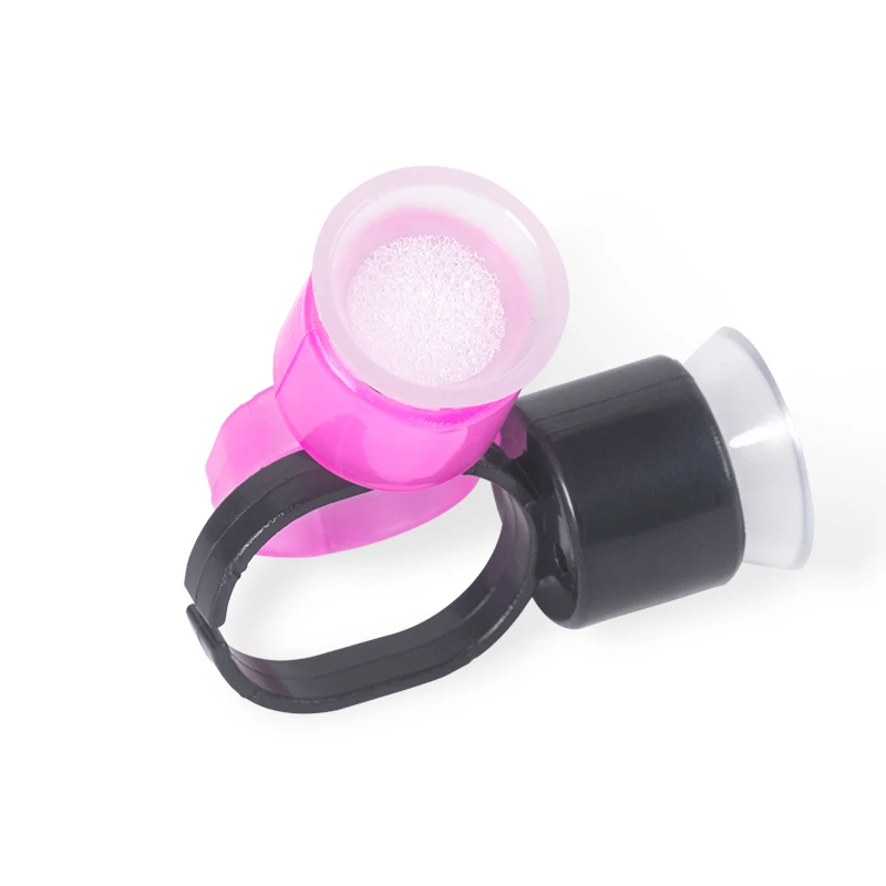 

100pcs Tattoo Ink Ring Cups Glue Cap with Sponge Microblading Pigment Cup Tattoo Tool Holder Permanent Makeup Accessories Supply