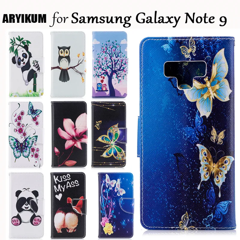 Для Samsung Note 9 Чехлы для Galaxy Роскошный чехол кошелек из искусственной кожи с