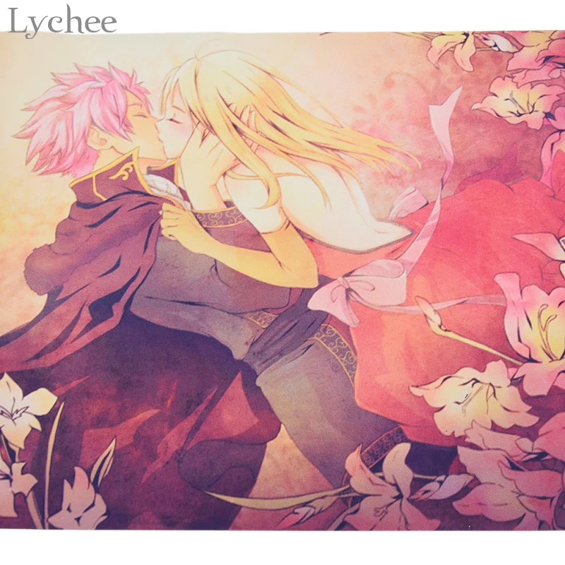 Lychee японский аниме Сказочный хвост поцелуй холст прокрутка картина украшение