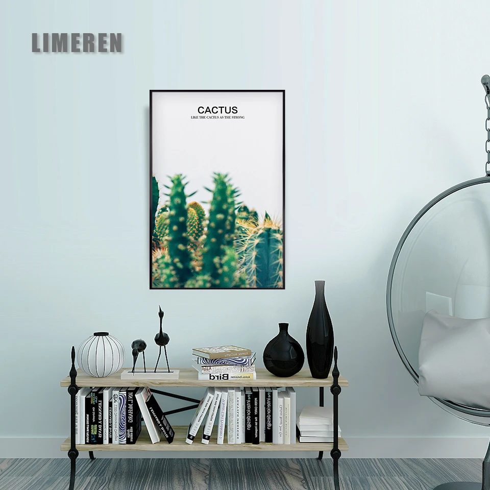 Кактус холст картины зеленый постер с растением настенное изображение без рамки