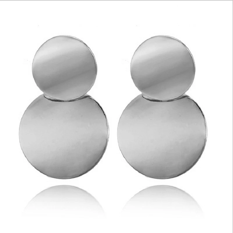 55 silver Find Me новые серьги-капли из сплава для женщин геометрические простые Висячие модные глянцевые длинные серьги ювелирные аксессуары - Окраска металла: 55 silver