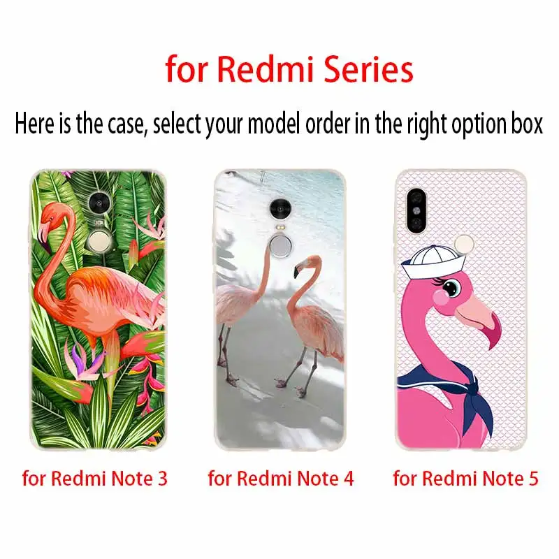Розовый Модный мягкий чехол из ТПУ с фламинго для Xiaomi Redmi Note 10 9 8 7 6 5 Pro Max 10S 9S 9T 8T 4G |