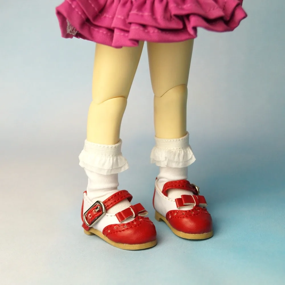 OOAK Red Synthetic Leather Shoes Flats For 1/6 11&quot 27cm Tall BJD doll YOSD DK DZ AOD DD Doll FREE SHIPPING | Игрушки и хобби