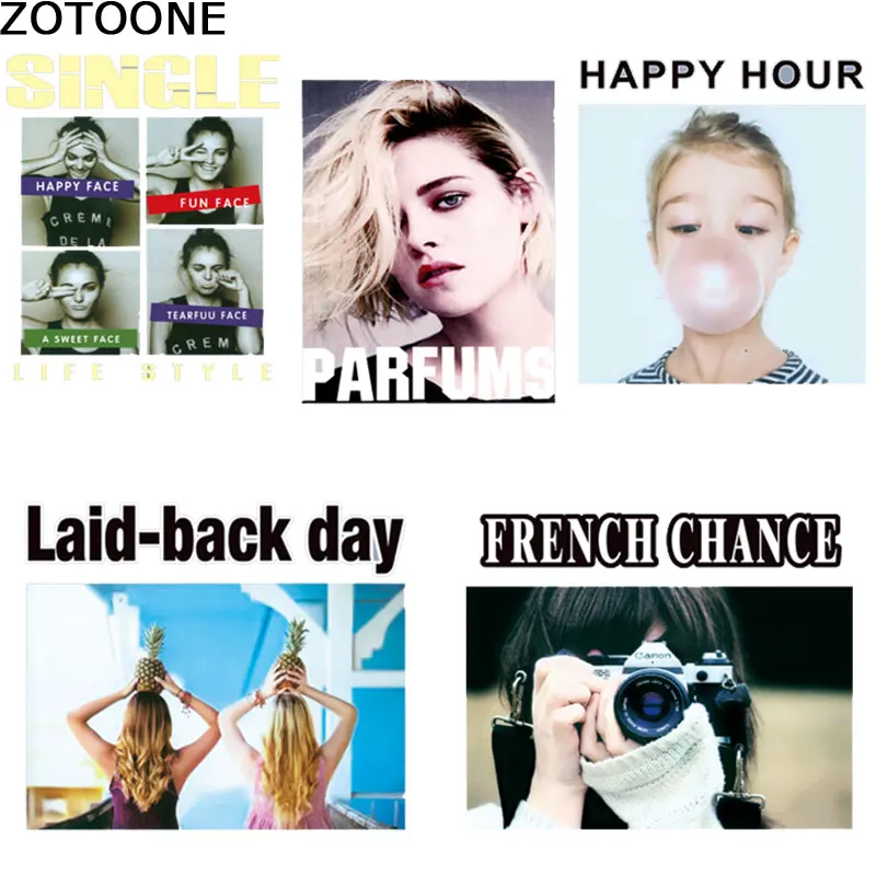 

ZOTOONE Cartoon Girl Camera Patch Clothes DIY Hot Transfer Stamping Patch Offset Stamping T-shirt Female Apparel Decoration D