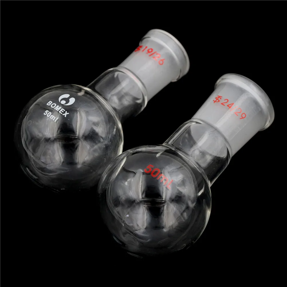 High Quality Round Bottom Glass Flask Single Neck Chemistry Boiling 24/29 19/26 1-neck 50ML |