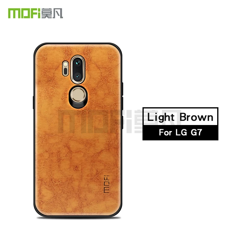 MOFi из искусственной кожи+ ТПУ+ PC чехол для LG G7 ThinQ g7 чехол для телефона s полная Защита задняя крышка для LG G 7 6," Чехол - Цвет: Light-Brown