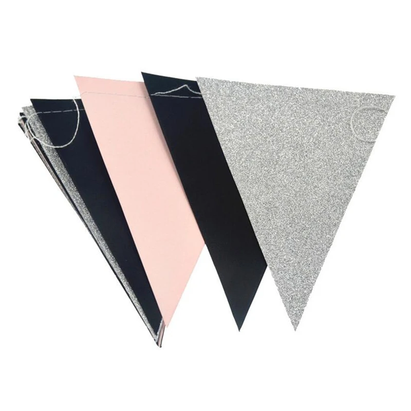 Блестящая треугольная Бумажная гирлянда в виде флага 1 комплект 3 м баннер на