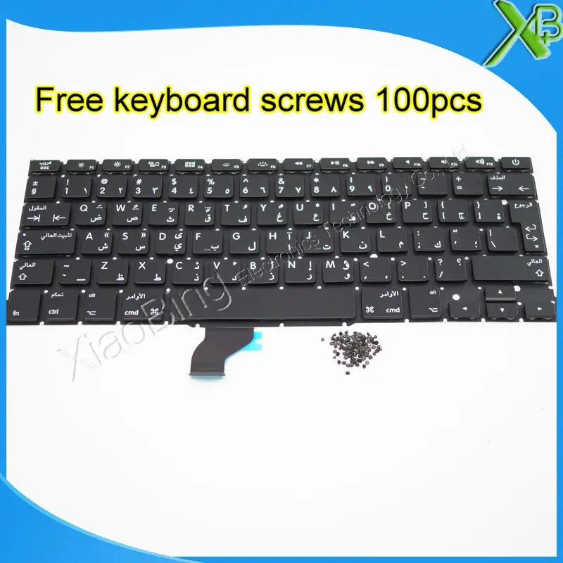 5 шт. Совершенно новая арабская клавиатура для MacBook Pro Retina 13 3 дюйма A1502 + винты