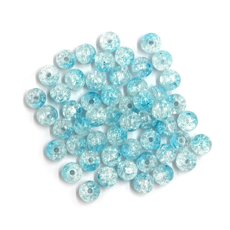 Blue 50 шт., акриловые бусины для рукоделия, жемчуг, 10 цветов, хрустящие круглые бусины-разделители для рукоделия, 8 мм, ювелирные изделия ручной работы, гирлянды с шариками-парелами - Цвет: Blue