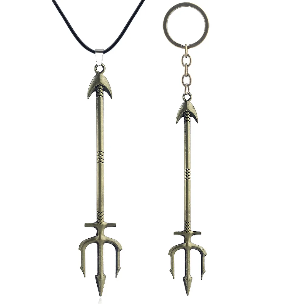 Красный SG фильм Aquaman Trident из Нептуна золотые брелоки Артура Карри оружие Модель брелок для ключей chaviro мужской автомобильный брелок колье ювелирные изделия - Цвет: Красный