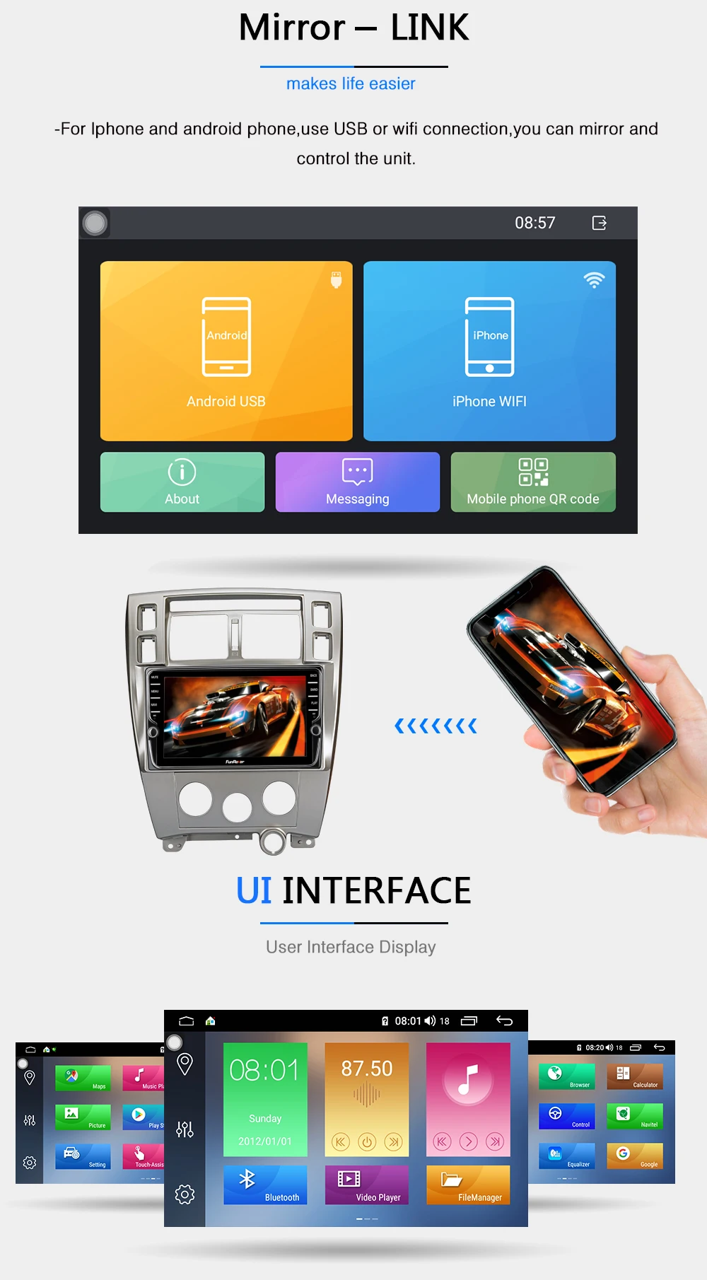 Funrover 8 ядер Android 8.1 2 din автомагнитола автомагнитолы головного устройства для Hyundai Tucson левой руки вождения 2006-2013 dvd плеер gps навигатор 4G RAM+64G ROM автомагнитола