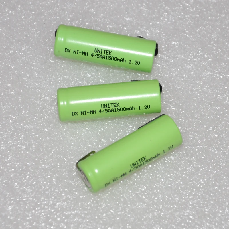 5-10 шт 1,2 V 4/5AA перезаряжаемая батарея 1500mah 4/5 AA Ni-MH nimh 14430 ячейка с контактами для электробритва зубной щетки