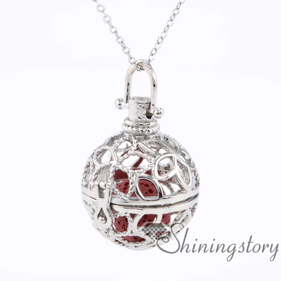 

ball flower diffuser necklace aromatherapy jewelry wholesale aromatherapy diffuser necklace necklaceoil diffuser metal volcanic