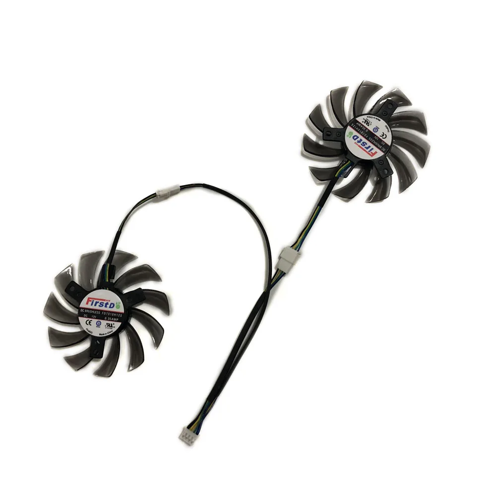 2 шт./лот DC BRUSHLESS 3X40mm 4Pin 12V 0.35A 75mm FD7010H12S VGA Card Fan Cooler для MSI R6790 Twin Frozr II | Компьютеры и