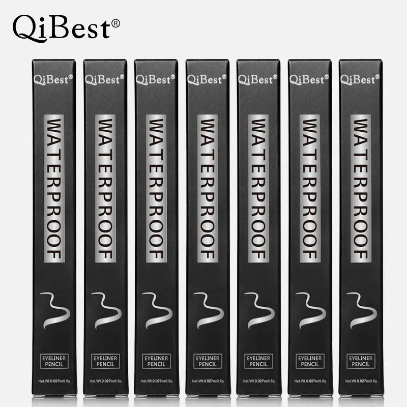 QIBEST Long-lasting Fast Quick Dry Black Eyeliner Pencil Waterproof Matte Thin Soft Nib for Women Makeup |