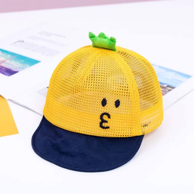 Baby cap spring and summer children's breathable mesh boy girls cute expression for 8-24M | Детская одежда и обувь