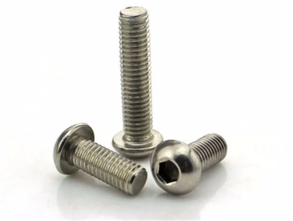 200PCS M2 Stainless Steel Allen Button Screw Hex Socket Screws Round Head Bolts Mushroom Bolt M2*3/4/5/6/8/10/12/14/16/18mm |