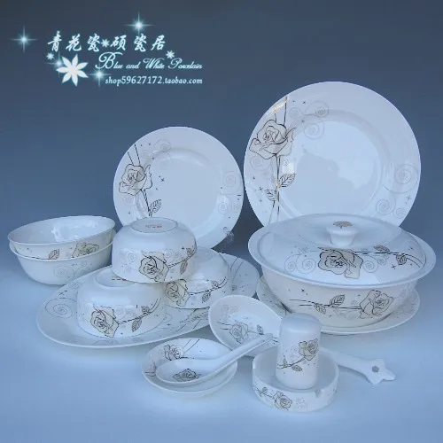 

Jingdezhen ceramic bone china tableware carved gold rose 58 ceramic tableware shaped head