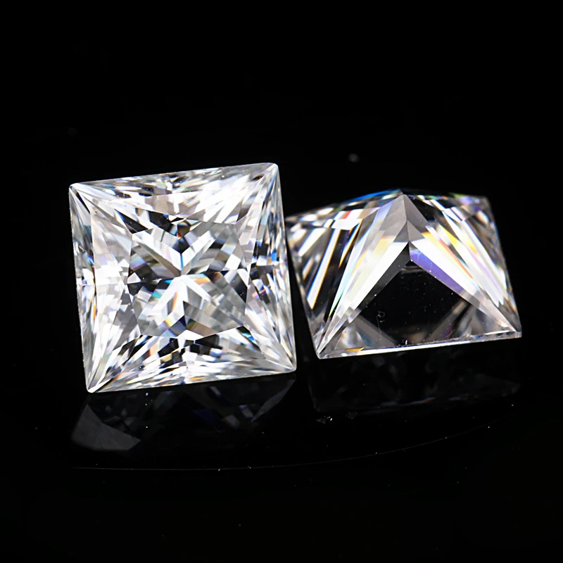 

10 pieces of Clear white 3*3mm princess cut EF color moissanites gem stones square shape stone