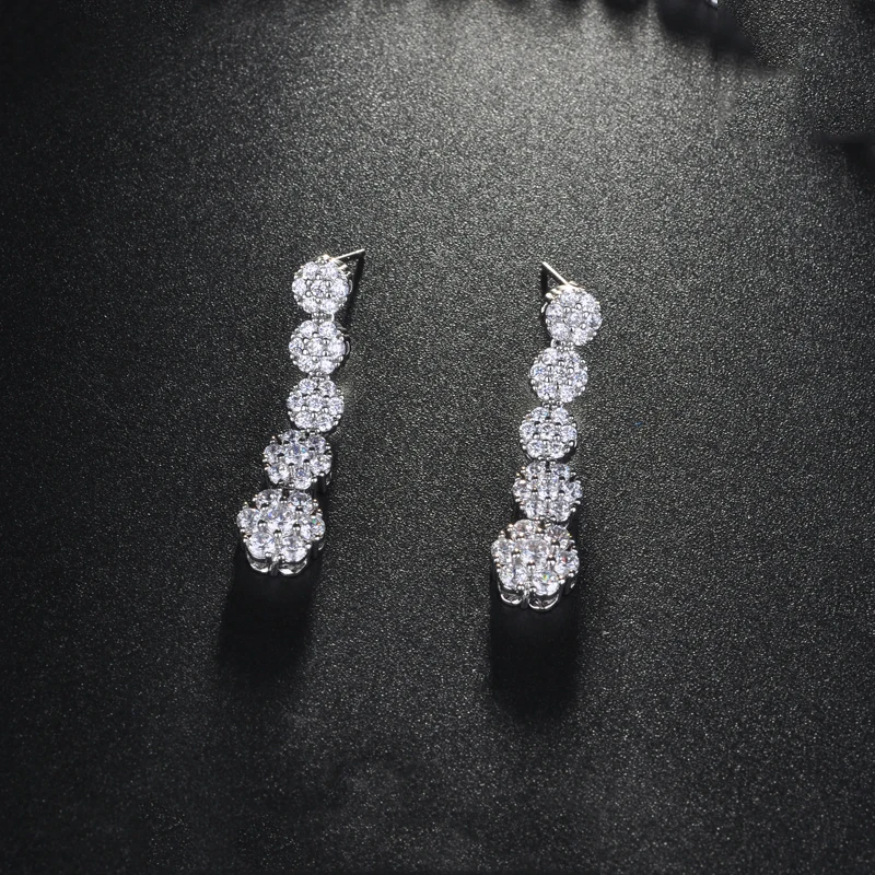 Be 8 Newest Luxury Sparking Brilliant CZ Clear Necklace Earring Wedding Bridal Jewelry Set Dress Accessories African JewelryS153