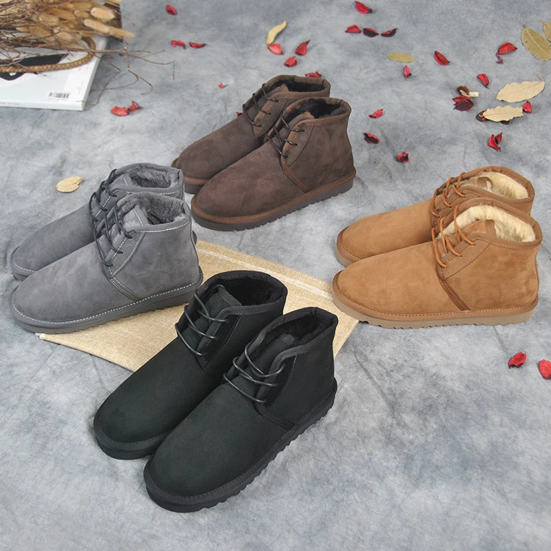 

Woman Snow Ankle Boots For Women Winter Warm Shoes Lace Up Flat Heel Black Grey Brown 2019 New Fashion Free Shipping
