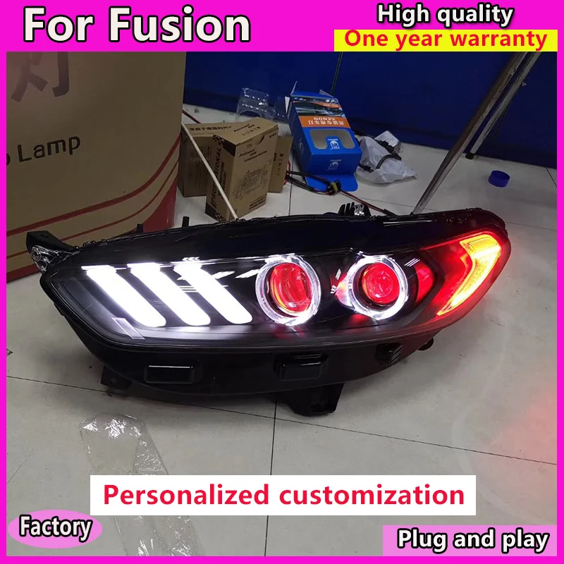 

Car Styling for Ford Mondeo 2013-2016 LED Headlight for New Fusion Head Lamp Dynamic turn signal LED DRL Bi-Xenon HID