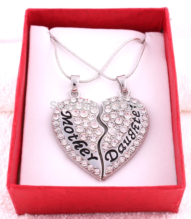 Подарочная упаковка стразы сердце для мамы и дочки лучший друг День матери семья