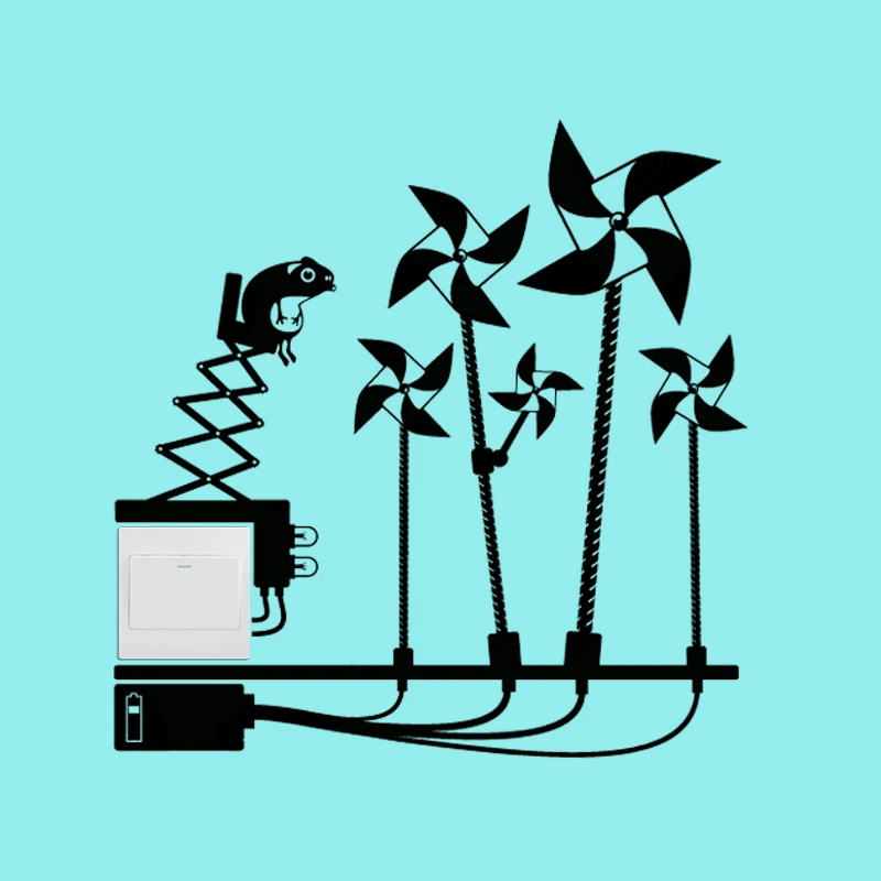 Кукада мышь ветряная мельница стикер на стену для жизни наклейка украшения