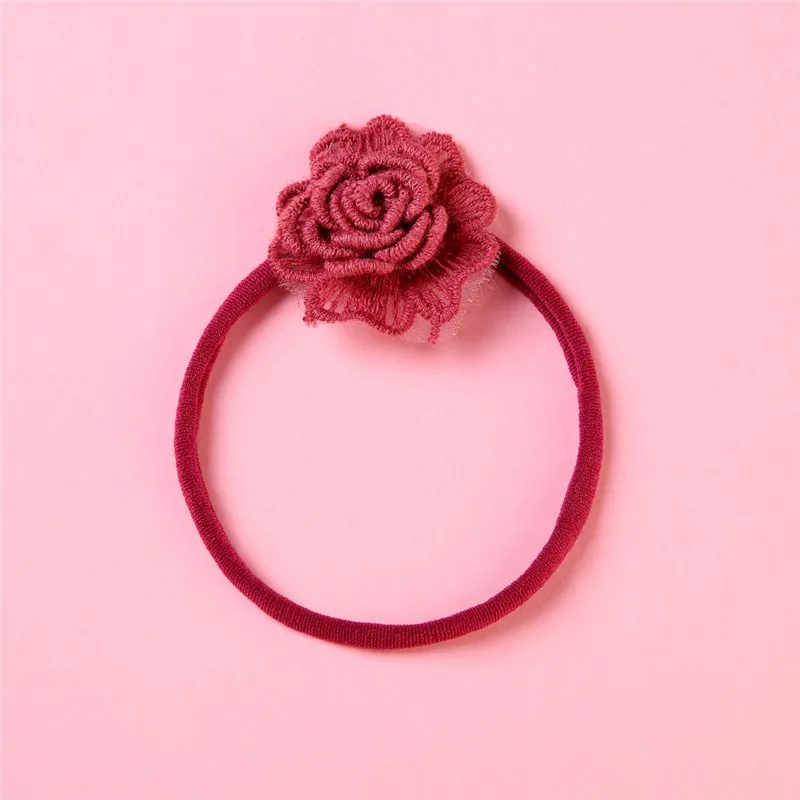 

3Pcs/lot Cute Knitted Flower headbands Girls Elastic Nylon Headband Hair Wear Soft Head Band Headbands Hair Accessories For Kids