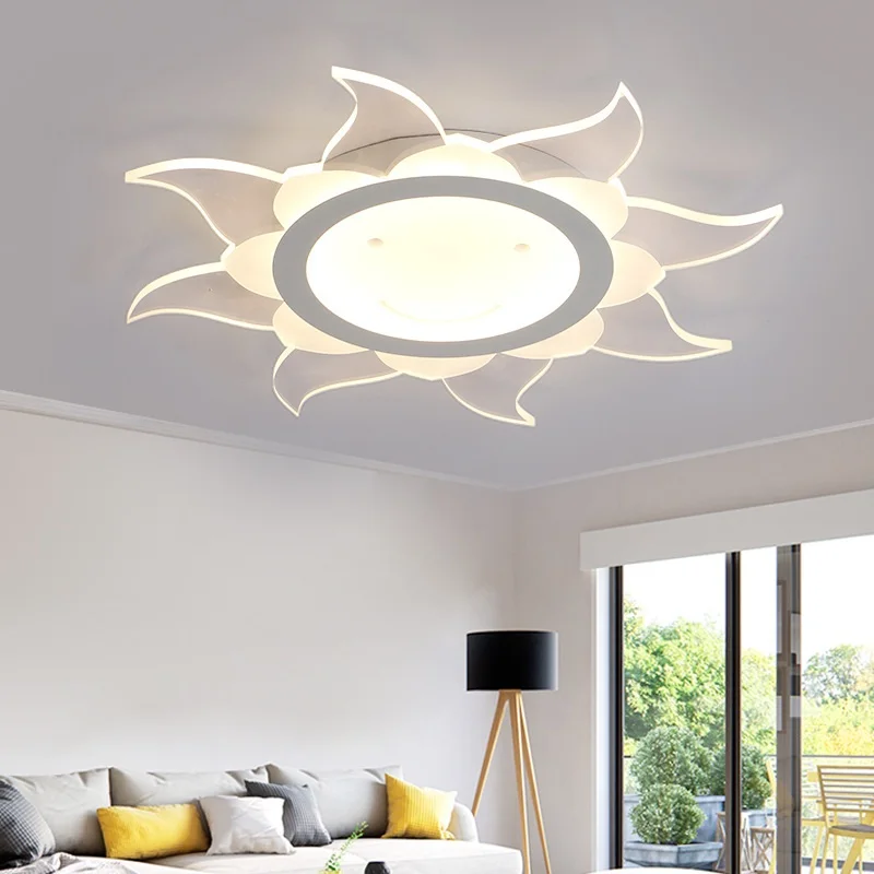 Креативный акриловый потолочный светильник Sunflower Smiley тонкий светодиодный для