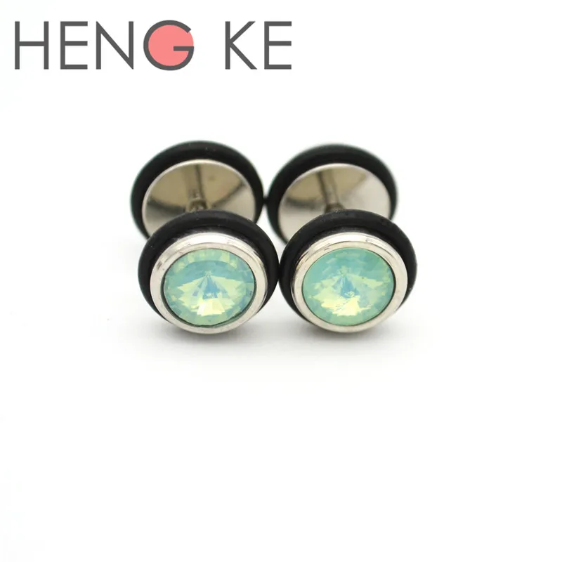 Серьги гвоздики с имитацией опала 8 мм|imitation jewelry|mens earrings punkearrings jewelry |