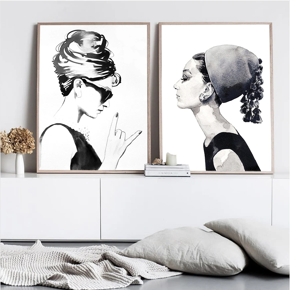 

Home Decoration Painting Fashion Audrey Hepburn Modular Nordic Prints Pictures Living Room Creative Style Canvas Poster Wall Art