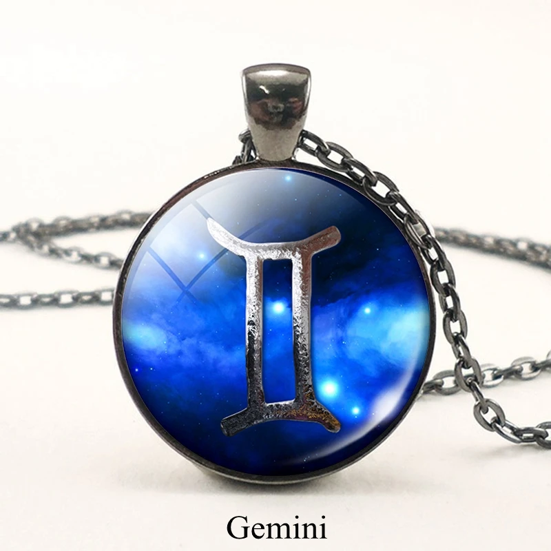 12 зодиака созвездие кулон Знак Овен Телец Leo Virgo ожерелье Весы очарование