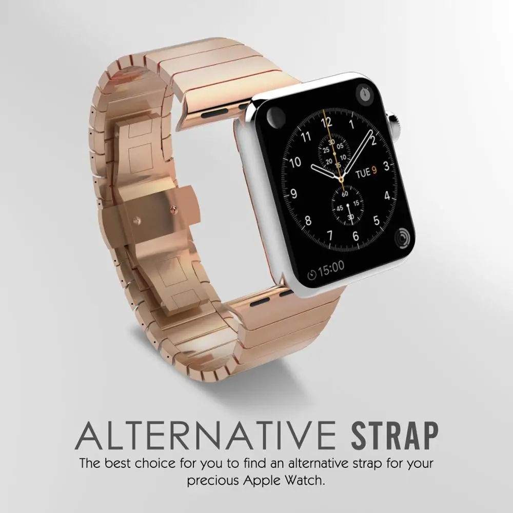 Ремешок из нержавеющей стали для Apple watch band 4 44 мм 40 42 38 металлический браслет