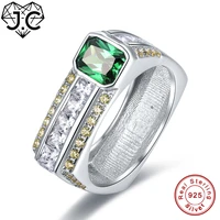 j c top quality amethyst emerald green amethyst white topaz 925 sterling silver ring size 7 8 9 10 womenmen fine jewelry