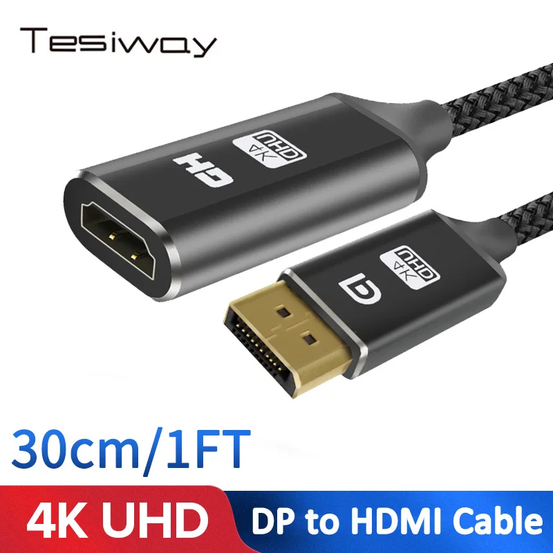 Адаптер DisplayPort HDMI (папа женщина) поддерживает 4K @ 60Hz DP кабель для hp ThinkPad AMD NVIDIA