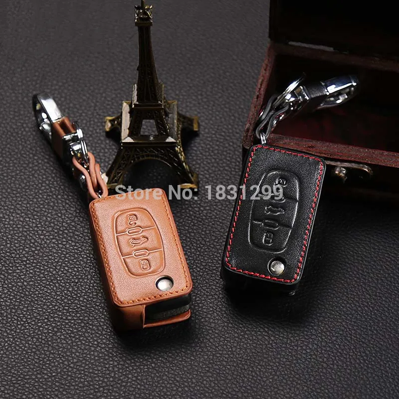 3 кнопки кожаный чехол для ключей Peugeot RCZ 206 207 306 307 308 407 408 Citroen C2 C3 C4 C5 C6 C4L складной