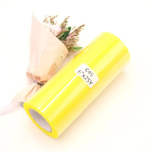 C45 Yellow 15 см 25 ярдов детского дня рождения и вечеринки, рулон тюля Ткань для юбки-пачки для вечеринки, дня рождения Свадебные украшения сетчатая ткань для шитья DIY органза юбка-пачка аксессуары - Цвет: C45 Yellow