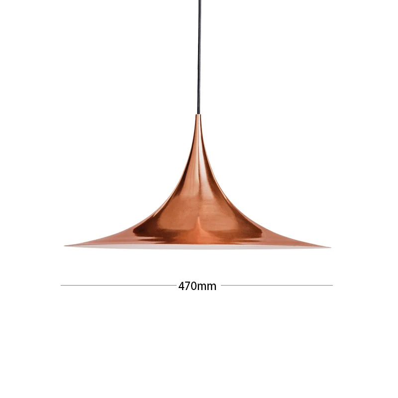 Streamlined Horn Hanging Lamp Designer of Minimalist Danish Hanging Lamp Restaurant Modern Bar Soft Lustres Pendentes Lighting - Цвет корпуса: copper   47cm