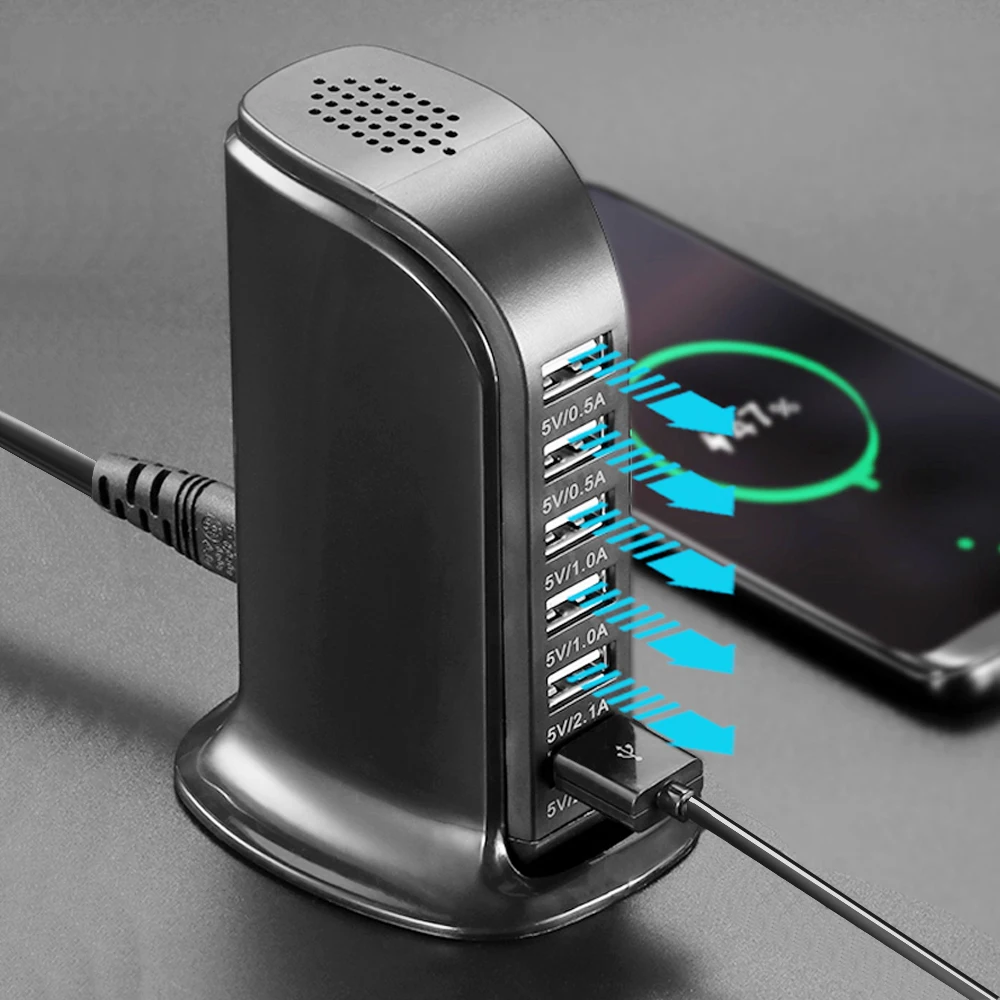 Зарядное устройство для телефона 6 USB выход 6A зарядное дорожный адаптер питания