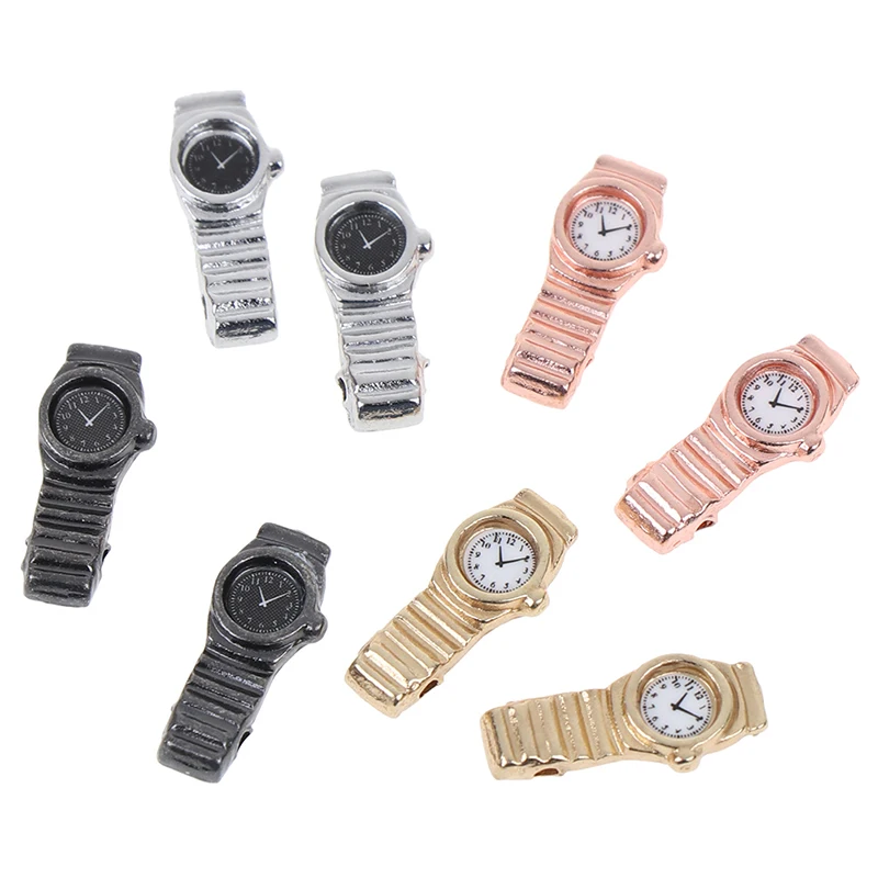 

1/4pcs/lot 1:12 Scale Miniature Watch Multiple Colour For Dollhouse Decor Mini Furniture Toy Accessories