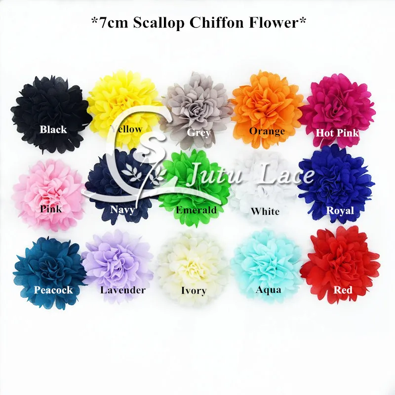 

120 pcs / lots , 7 cm wholesale fabric flower , shabby chiffon flowers for DIY headband accessories apparel accessories