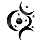 Новая распродажа diy настенные часы наклейки домашний Декор Гостиная Современная Мебель Часы акриловая Зеркальная Наклейка Звезда и луна