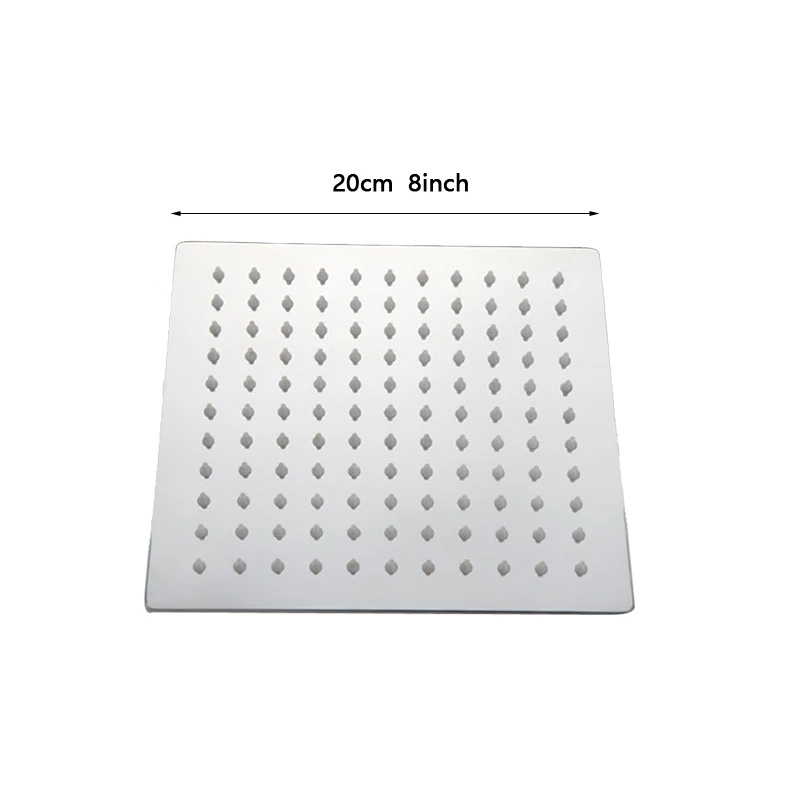8 inch Square Круглая и квадратная насадка для душа из нержавеющей стали с дождевой насадкой, хромированная насадка для душа высокого давления, смеситель для ванны dusche ducha, дождевая насадка для душа - Цвет: 8 inch Square